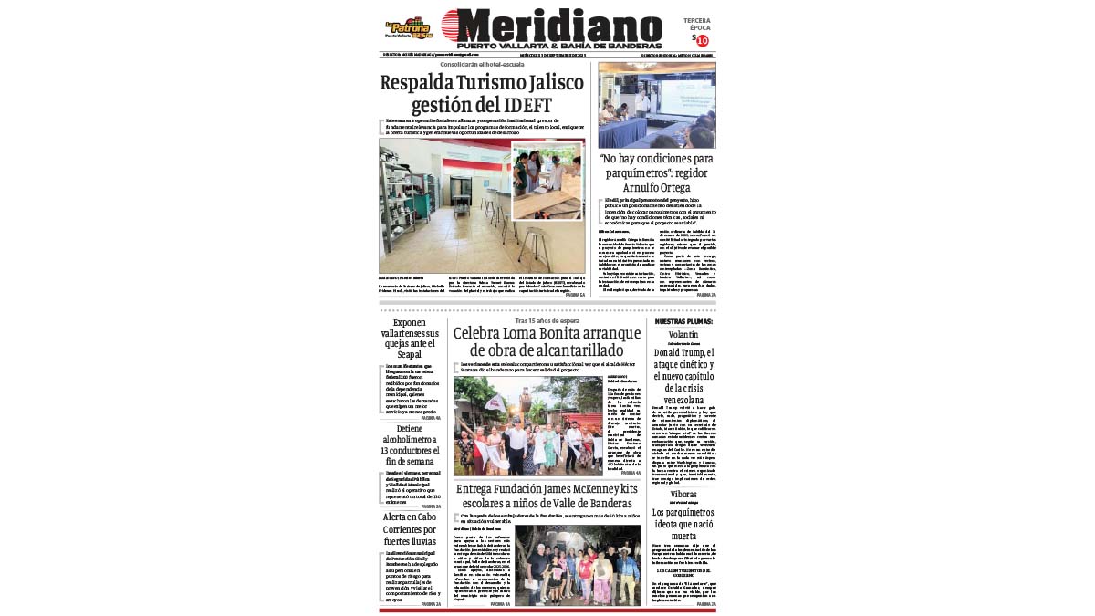 portada meridiano vallarta 03 de septiembre de 2025