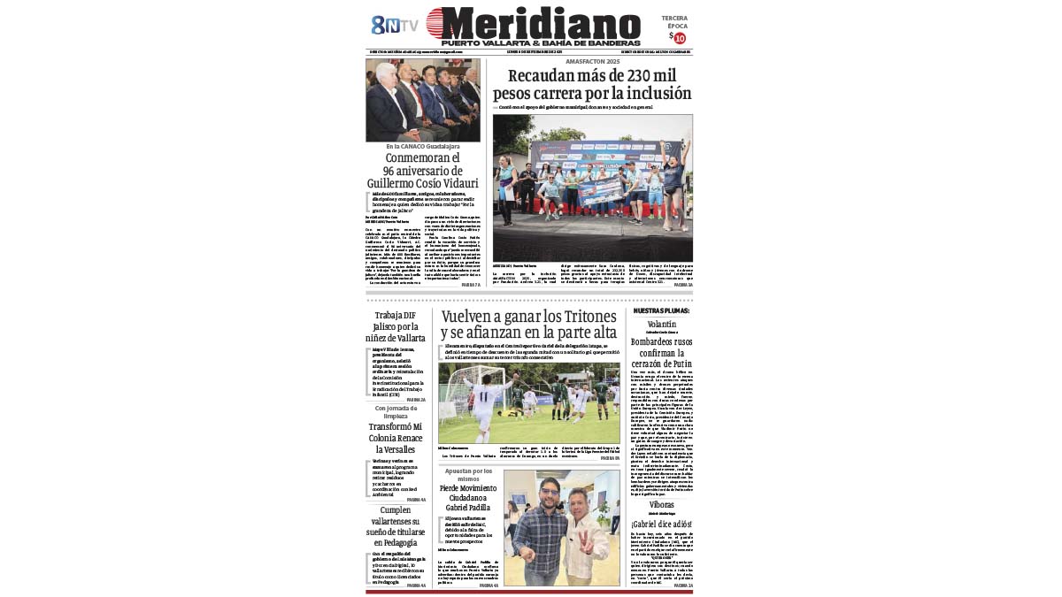portada meridiano vallarta 08 de septiembre de 2025