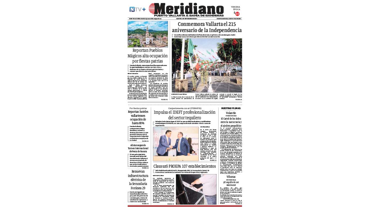 portada meridiano vallarta 16 de septiembre de 2025