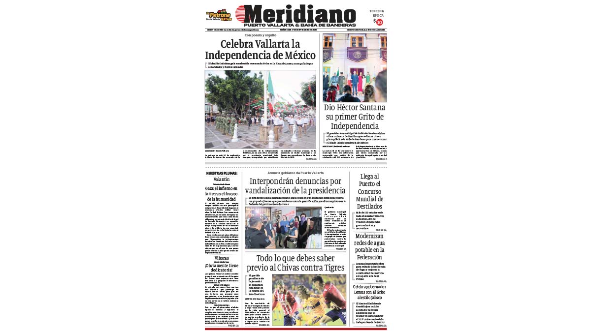 portada meridiano vallarta 17 de septiembre de 2025