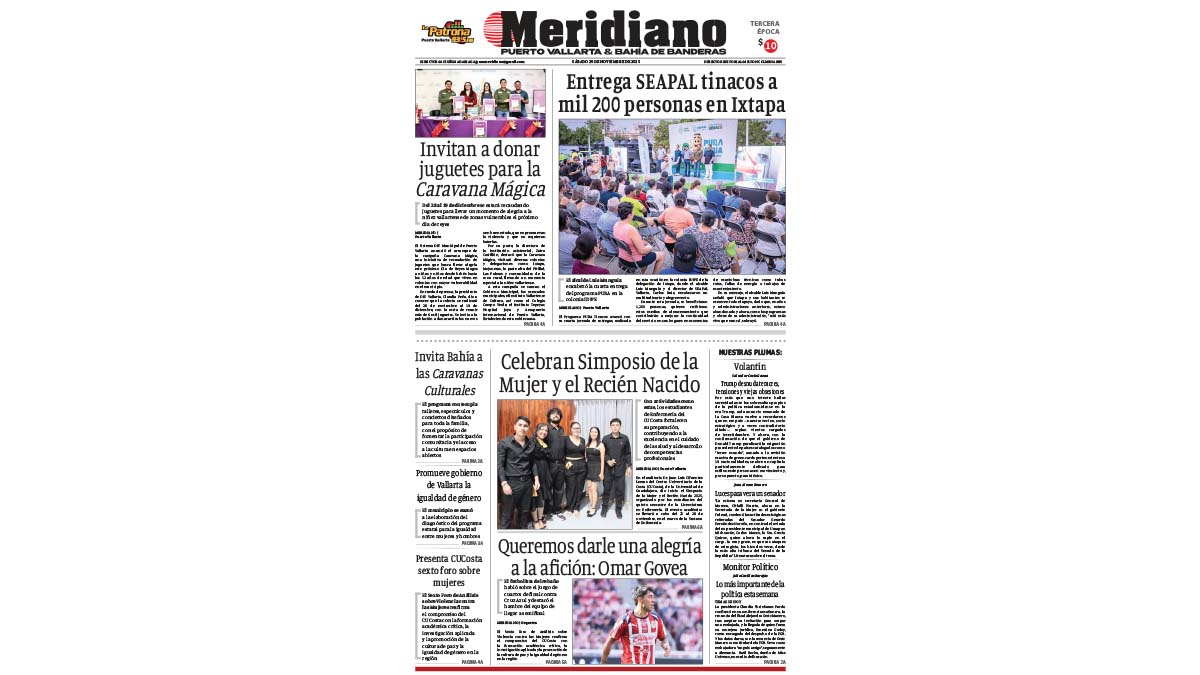 portada meridiano 29 de noviembre de 2025