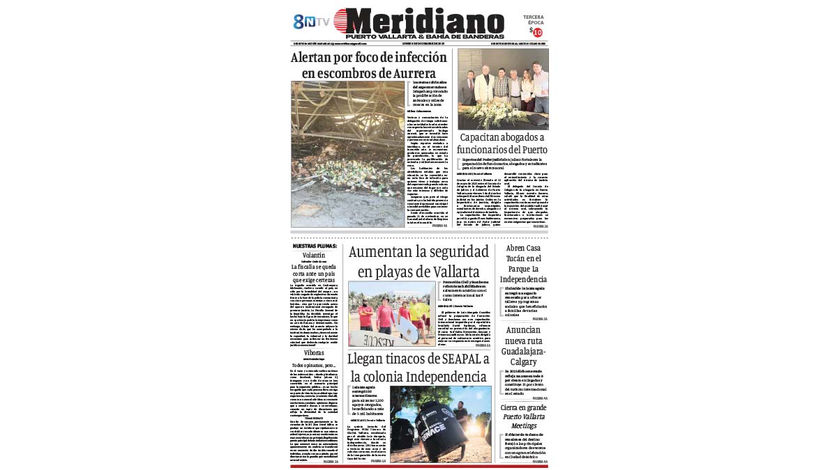 portada meridiano 08 de diciembre de 2025