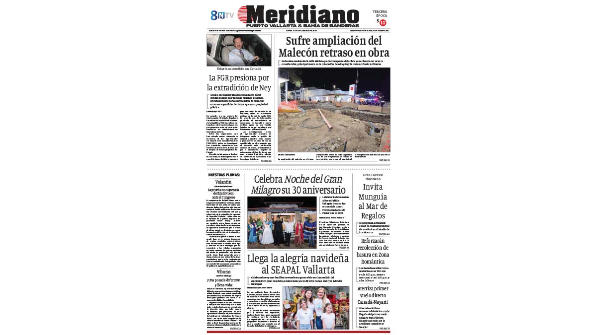 portada meridiano 15 de diciembre de 2025