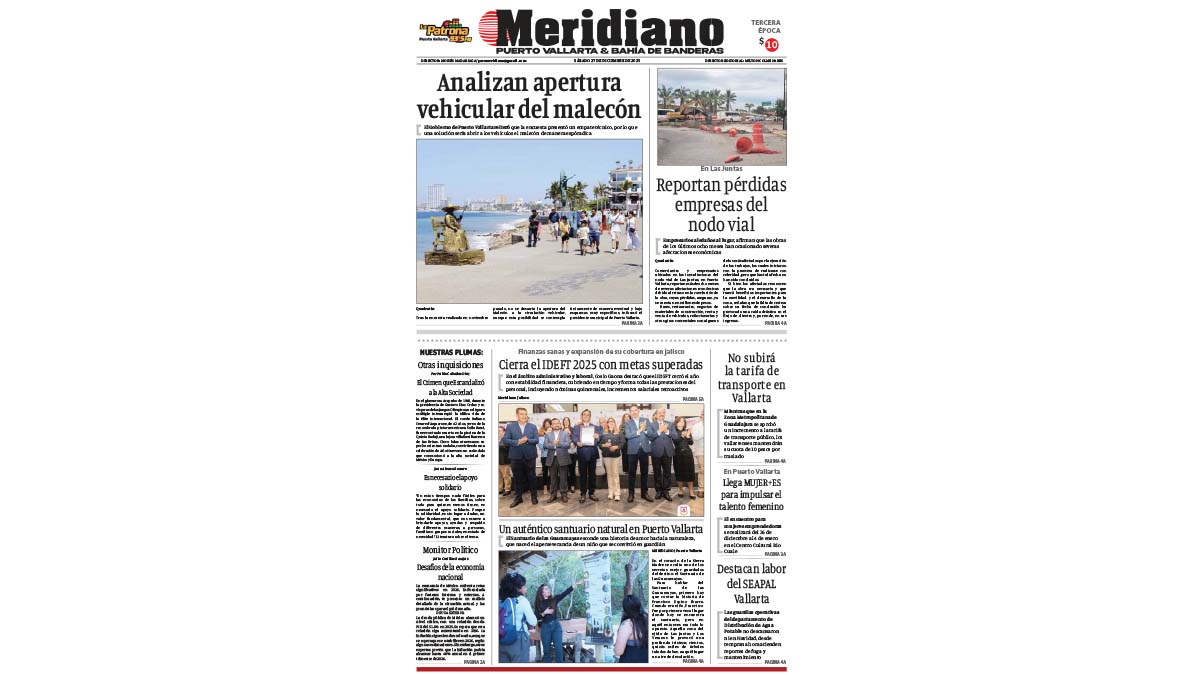 portada meridiano 27 de diciembre de 2025