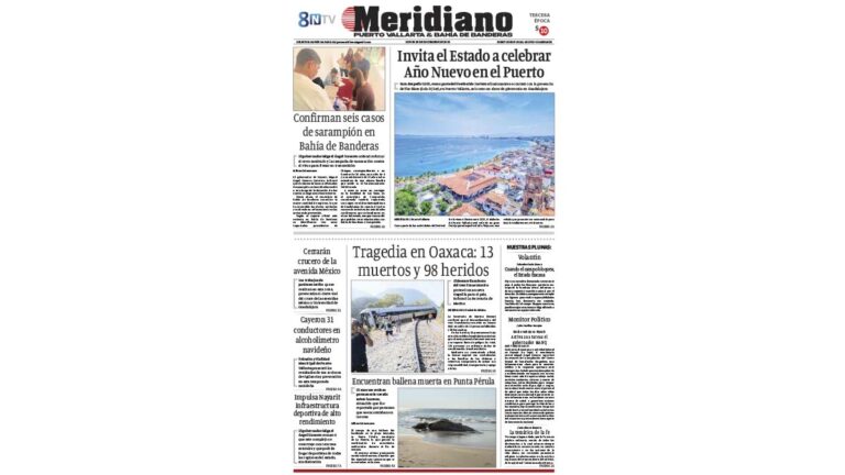 portada meridiano 29 de diciembre de 2025