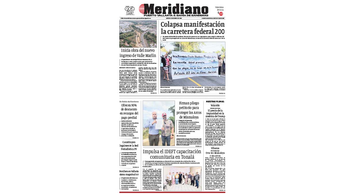 portada meridiano 15 de enero de 2026