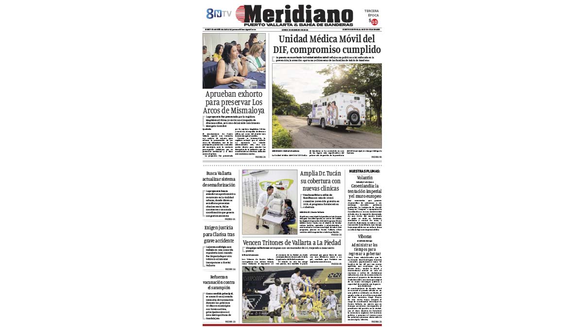 portada meridiano 19 de enero de 2026