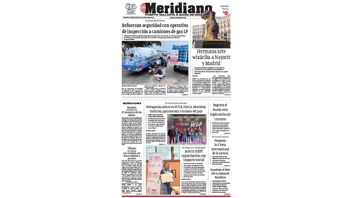 portada meridiano 22 de enero de 2026