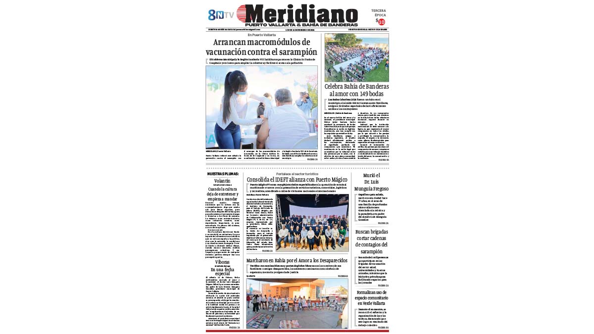 portada meridiano 16 de febrero de 2026