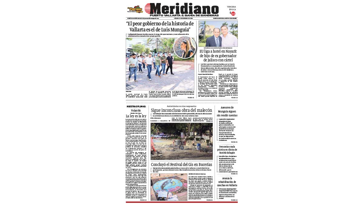 portada meridiano 21 de febrero de 2026