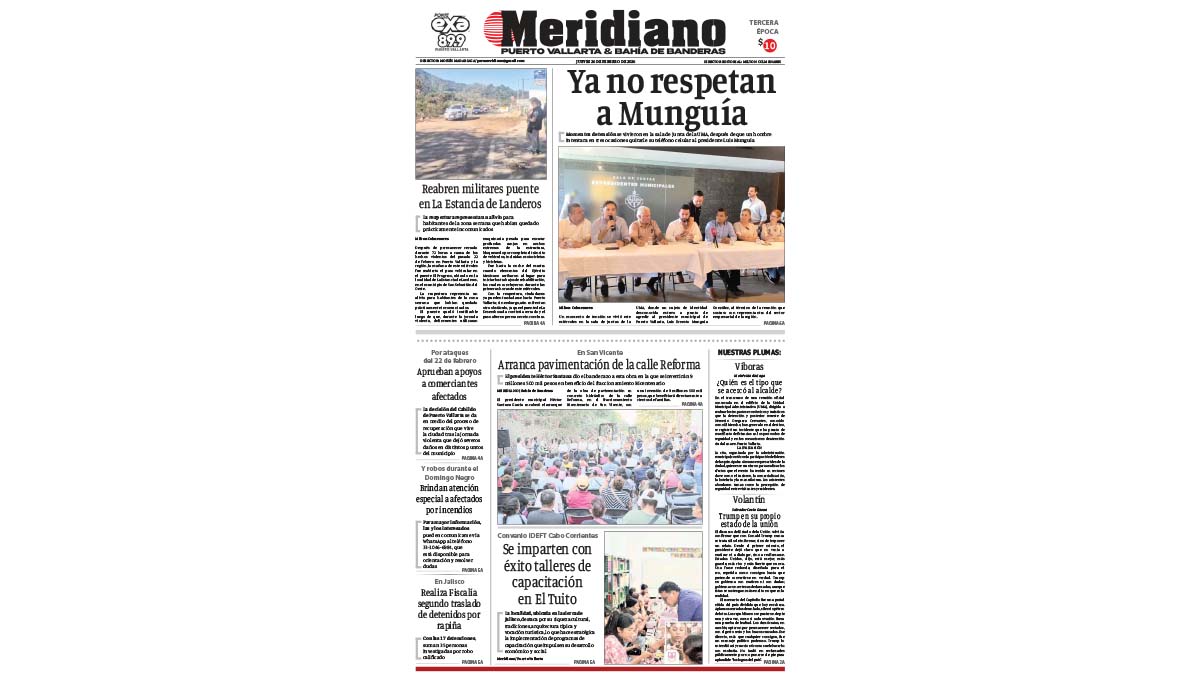 portada meridiano 26 de febrero de 2026