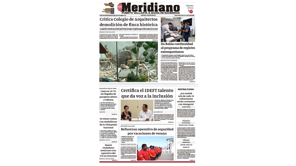 portada meridiano 08 de julio de 2026