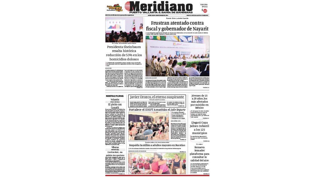 portada meridiano 09 de septimebre de 2026