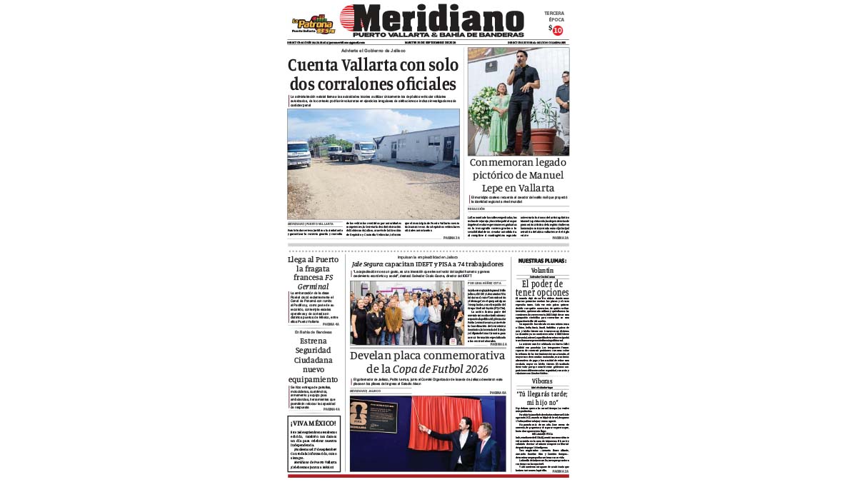 portada meridiano 15 de septiembre de 2026