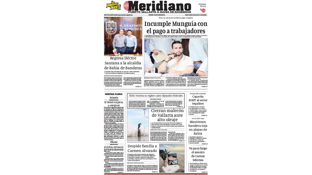 portada meridiano 2 de octubre de 2026