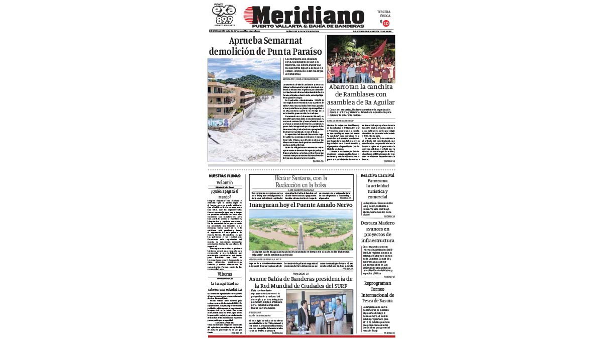 portada meridiano 28 de octubre de 2026